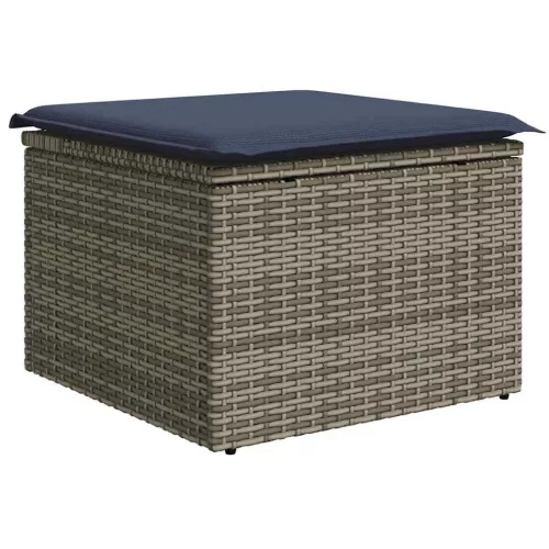  Kerti Kanapé Szett párnával tárolóval 7 pcs Szürke Poly Rattan