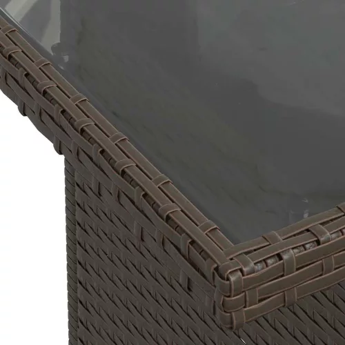  Kerti Kanapé Szett párnával 9 pcs Barna Poly Rattan