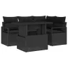  Kerti Kanapé Szett párnával tárolóval 5 pcs Fekete Poli rattan