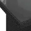  Kerti Kanapé Szett párnával tárolóval 5 pcs Fekete Poli rattan