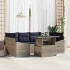  Kerti Kanapé Szett tárolóval 7 pcs Szürke Poli rattan