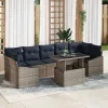  Kerti Kanapé Szett tárolóval 8 pcs Szürke Poli rattan