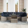  Kerti Kanapé Szett tárolóval 8 pcs Szürke Poli rattan