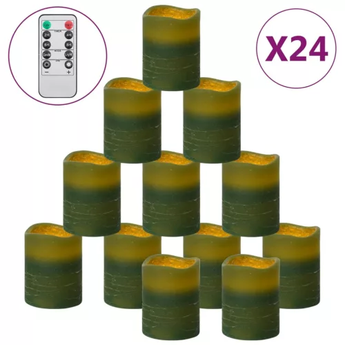  24 db lángmentes meleg fehér LED-es gyertya távirányítóval