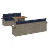  Kerti Kanapé Szett tárolóval 8 pcs Szürke Poli rattan