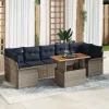  Kerti Kanapé Szett tárolóval 8 pcs Szürke Poli rattan