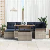  Kerti Kanapé Szett tárolóval 7 pcs Szürke Poli rattan