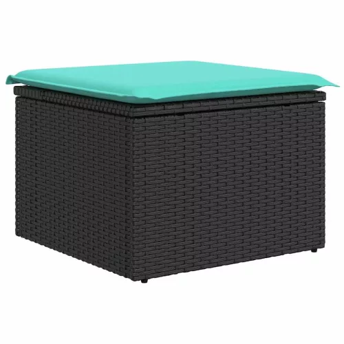  Kerti Kanapé Szett tárolóval 7 pcs Fekete Poli rattan