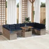  Kerti Kanapé Szett tárolóval 11 pcs Szürke Poli rattan