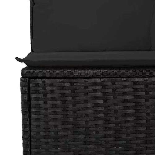  Kerti Kanapé Szett tárolóval 9 pcs Fekete Poli rattan