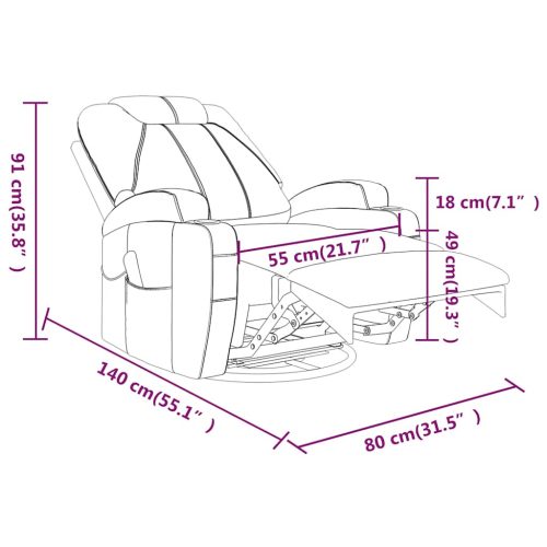  antracitszürke műbőr masszázshintaszék
