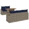  Kerti Kanapé Szett tárolóval 6 pcs Szürke Poli rattan