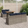  Kerti Kanapé Szett tárolóval 6 pcs Szürke Poli rattan
