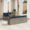  Kerti Kanapé Szett tárolóval 8 pcs Szürke Poli rattan