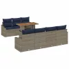  Kerti Kanapé Szett tárolóval 8 pcs Szürke Poli rattan