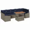  Kerti Kanapé Szett tárolóval 8 pcs Szürke Poli rattan