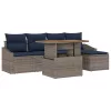  Kerti Kanapé Szett tárolóval 6 pcs Szürke Poli rattan