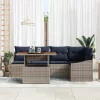  Kerti Kanapé Szett tárolóval 6 pcs Szürke Poli rattan