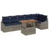  Kerti Kanapé Szett tárolóval 7 pcs Szürke Poli rattan