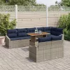  Kerti Kanapé Szett tárolóval 9 pcs Szürke Poli rattan