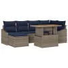 Kerti Kanapé Szett tárolóval 7 pcs Szürke Poli rattan