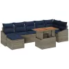  Kerti Kanapé Szett tárolóval 8 pcs Szürke Poli rattan