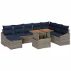  Kerti Kanapé Szett tárolóval 9 pcs Szürke Poli rattan