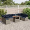  Kerti Kanapé Szett tárolóval 11 pcs Szürke Poli rattan