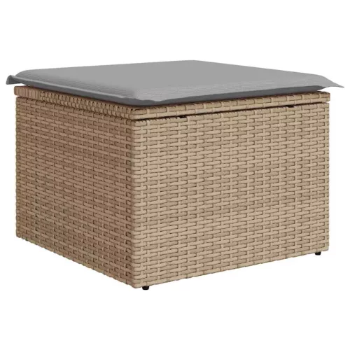  Kerti Kanapé Szett tárolóval 6 pcs Bézs Poli rattan