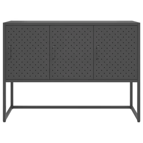  antracitszürke acél tálalószekrény 105 x 35 x 75 cm