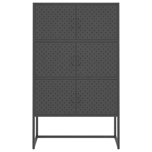  antracitszürke acél magasszekrény 80 x 35 x 135 cm 
