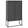  antracitszürke acél magasszekrény 80 x 35 x 135 cm 