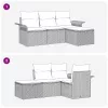  Kerti Kanapé Szett párnával tárolóval 4 pcs Szürke polirattan