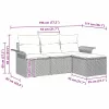  Kerti Kanapé Szett párnával 4 pcs Világosszürke Poli rattan
