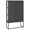 antracitszürke acél és edzett üveg magasszekrény 80x35x135 cm