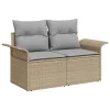  Kerti Kanapé Szett 7 pcs Beige és Világosszürke polirattan