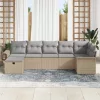  Kerti Kanapé Szett 7 pcs Beige és Világosszürke polirattan