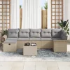  Kerti Kanapé Szett 8 pcs Beige és Világosszürke polirattan