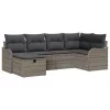  Kerti Kanapé Szett párnával tárolóval 6 pcs Szürke Poli rattan