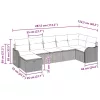  Kanapé Szett párnával 7 pcs Beige és Világosszürke polirattan