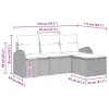  Kanapé Szett párnával tárolóval 4 pcs Szürke polirattan