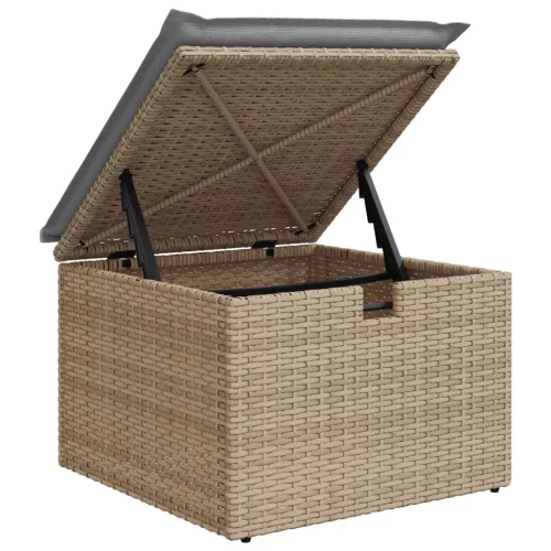  Kanapé Szett párnával 5 pcs Beige és Világosszürke polirattan
