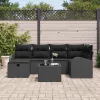  Kerti Kanapé Szett 7 pcs Fekete 234 x 124 x 85 cm Poli rattan