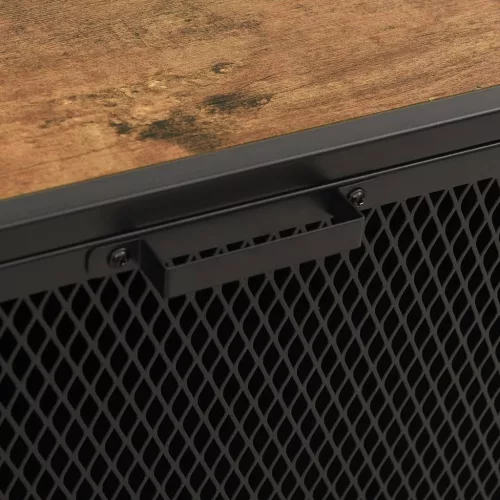  rusztikus barna fém és MDF tárolószekrény 72 x 36 x 82 cm