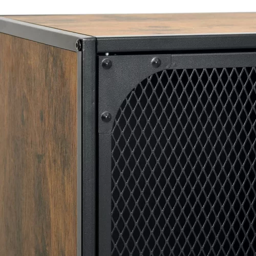  rusztikus barna fém és MDF tárolószekrény 72 x 36 x 82 cm