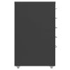  antracitszürke fém mobil iratszekrény 28 x 41 x 69 cm