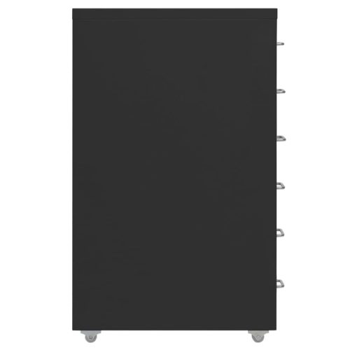  fekete fém mobil iratszekrény 28 x 41 x 69 cm