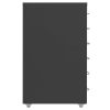  antracitszürke fém mobil iratszekrény 28 x 41 x 69 cm