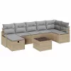  Kanapé Szett párnával 8 pcs Beige és Világosszürke polirattan