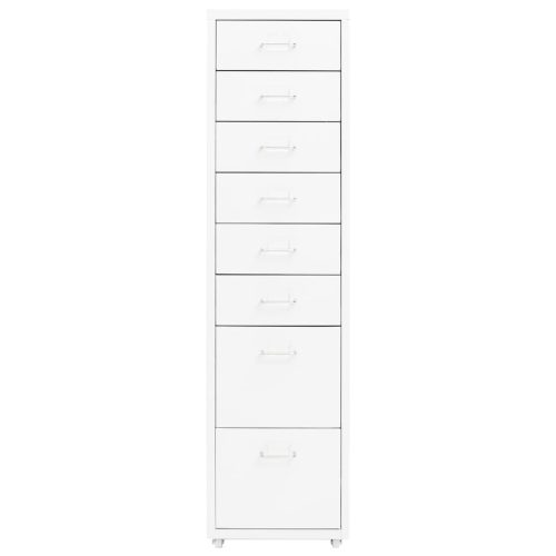  fehér fém mobil iratszekrény 28 x 41 x 109 cm